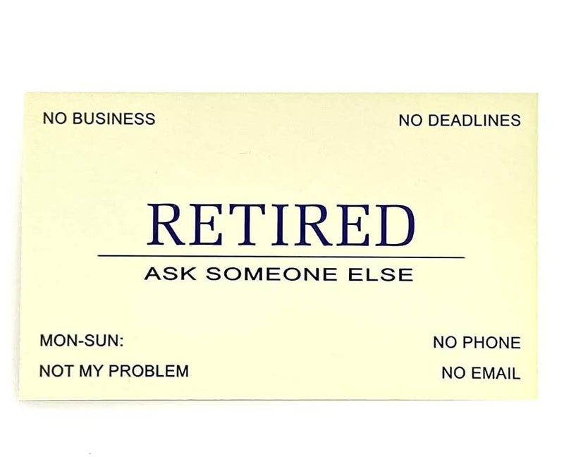 RXBC2011 بطاقات عمل متقاعدين RXBC2011 هدية تقاعد مضحكة (عبوة من 50/مع علبة من الفولاذ المقاوم للصدأ الذهبي) للرجال والنساء المتقاعدين وزملاء العمل والموظفين والرؤساء والأصدقاء والزملاء - Image 4